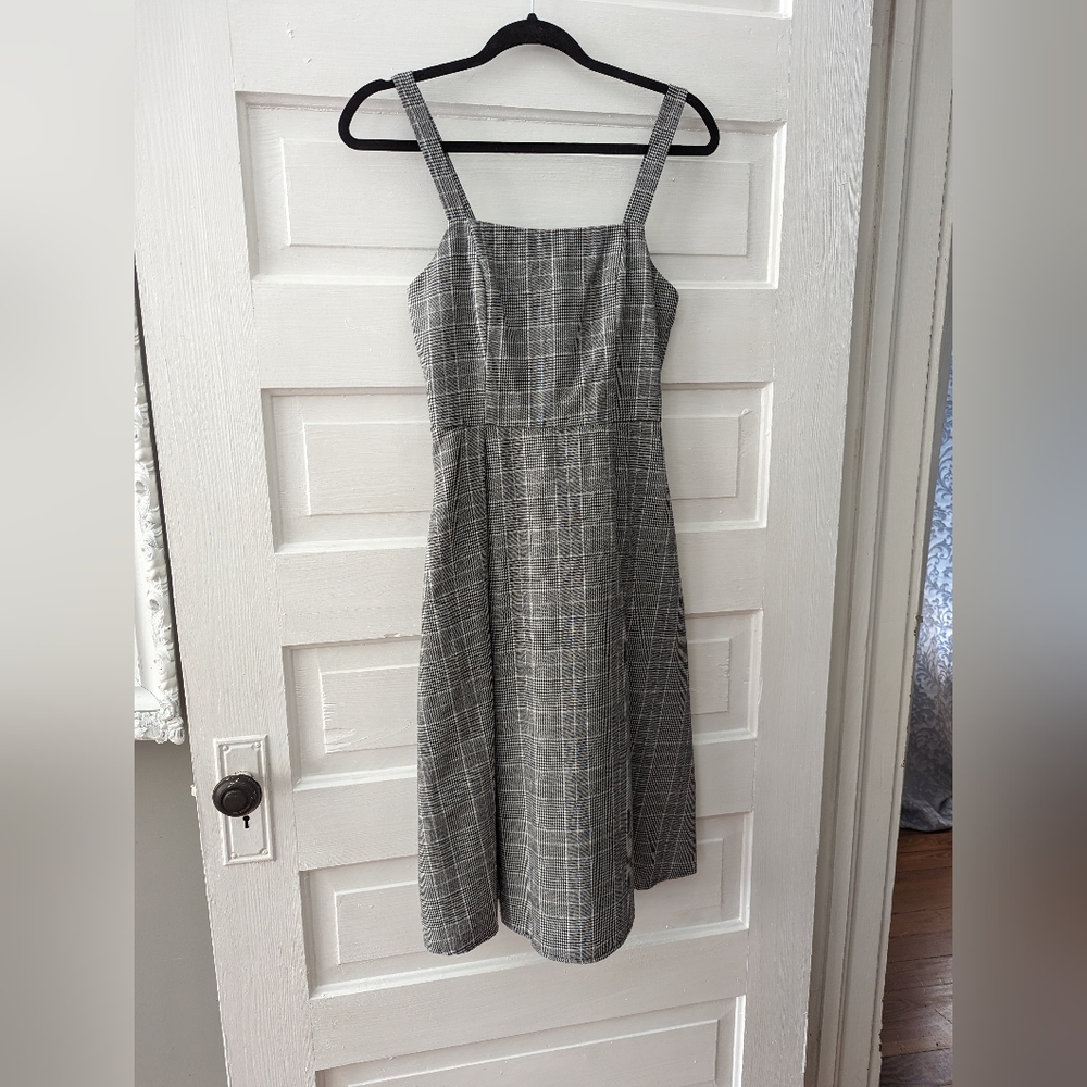 Black and white plaid midi dress - like new